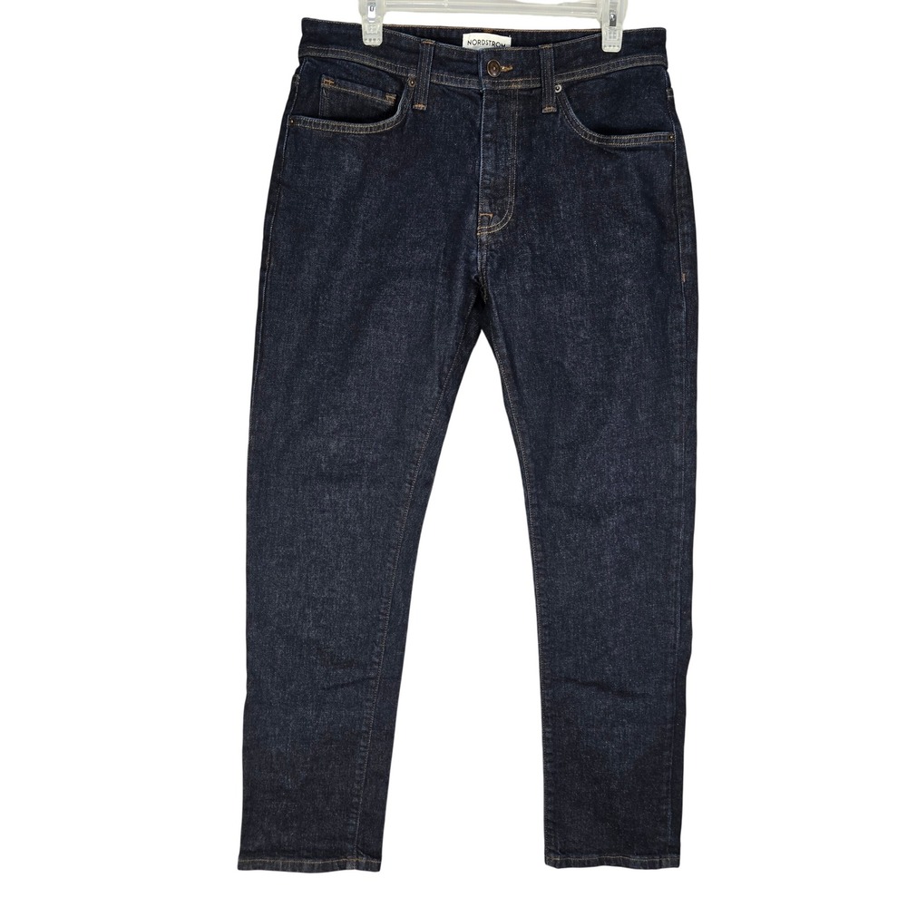 Nordstrom Jeans Mens 32 Slim Straight Leg Dark Wash Blue EUC Classic Casual